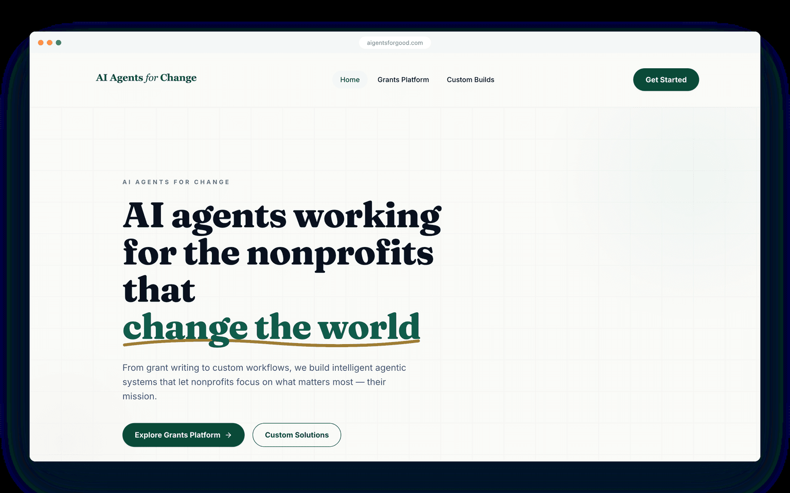 Agents for Change website