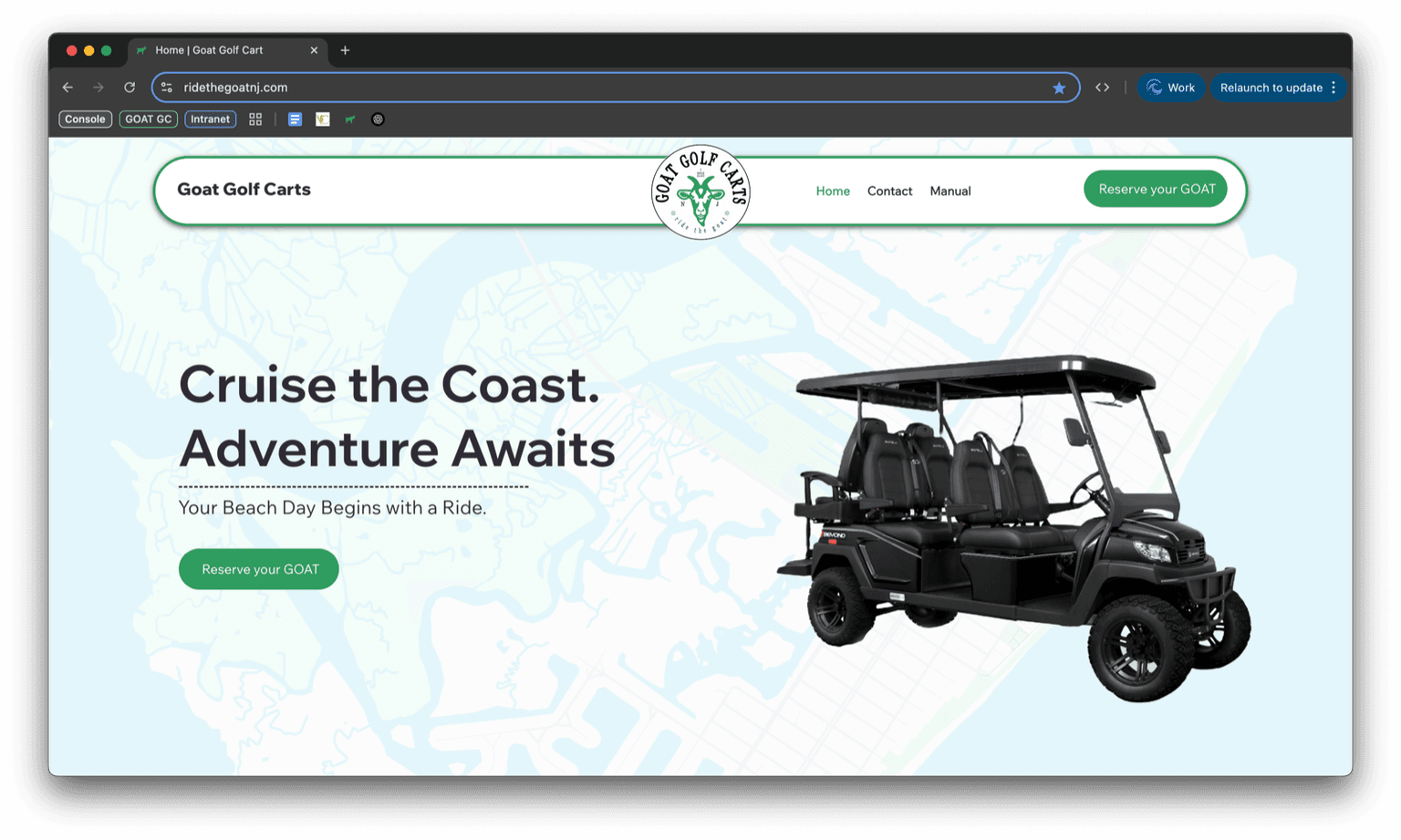 Goat Golf Carts website