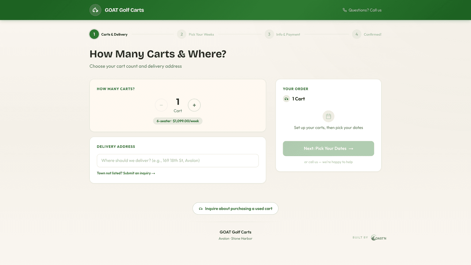 Step 1 — carts and delivery