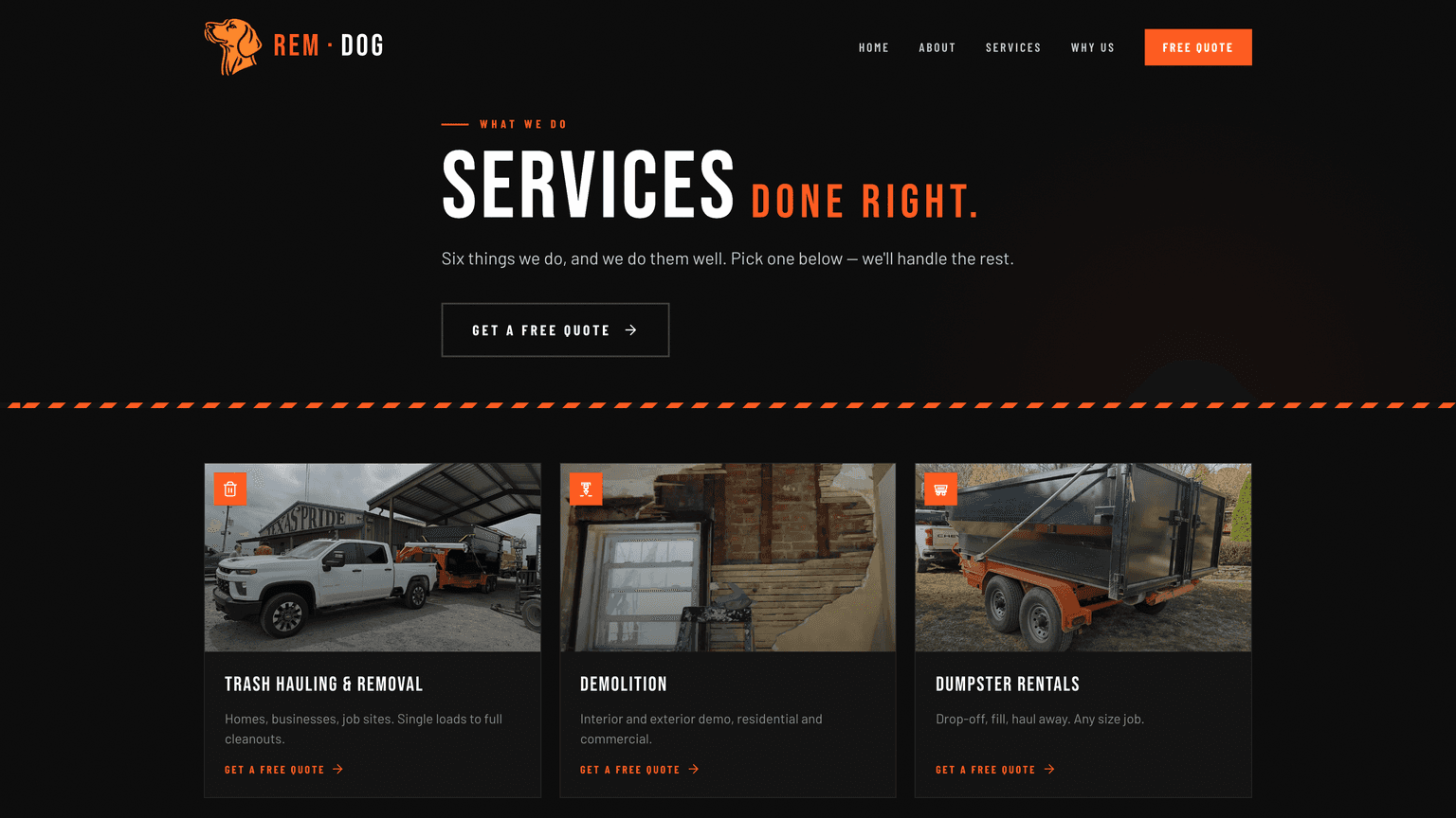 Services page