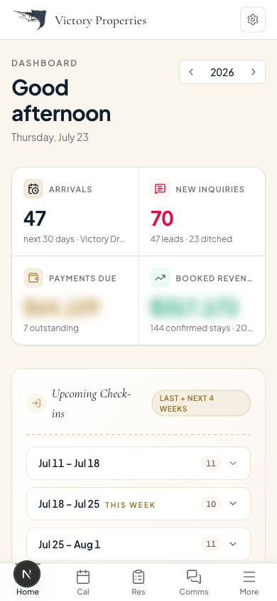 Ops dashboard on a phone